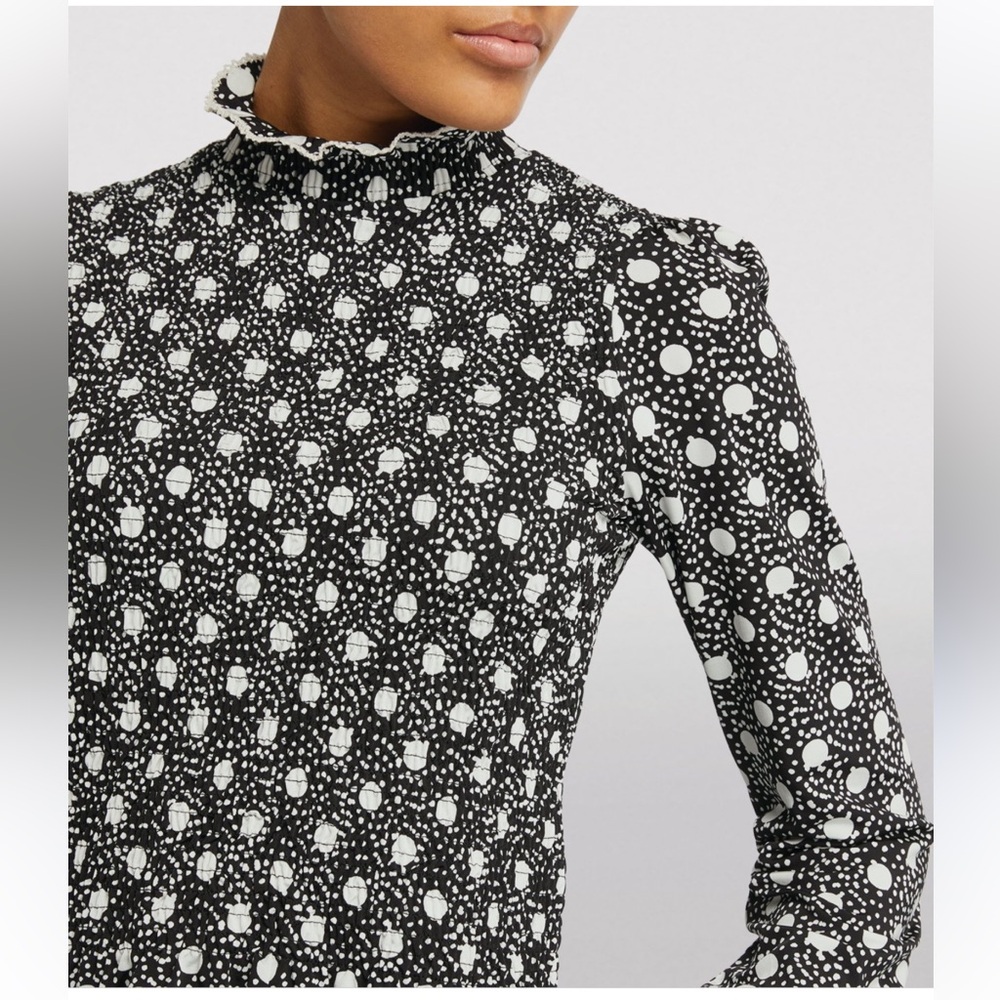 Sandro Black and White Polka Dot Top